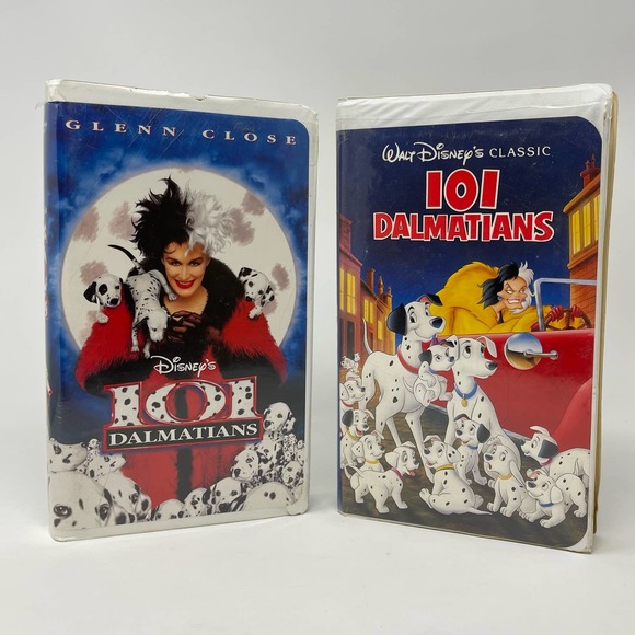 Walt Disney 101 Dalmatians VHS Lot Movie and Animated Cartoon Glenn Close - Picture 1 of 11